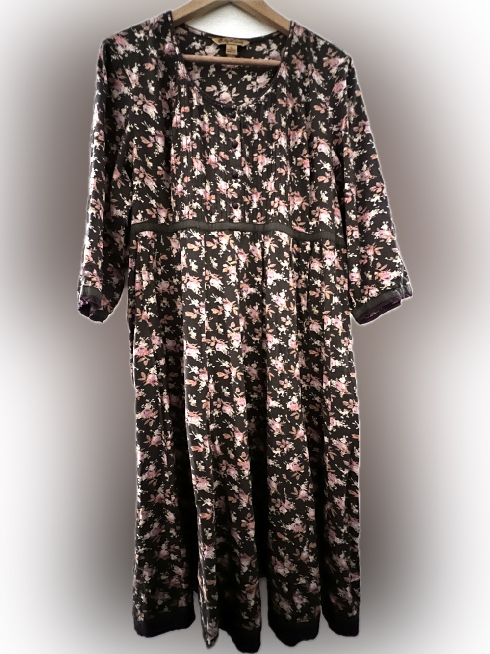 April Cornell - Gray Floral Midi Dress